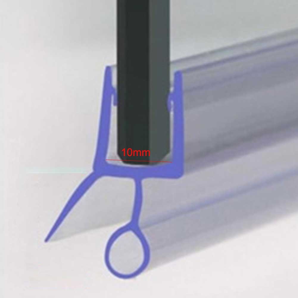 2Pcs Frameless Shower Door Bottom Seal with Drip Rail for 10mm Glass, Length 19.6\